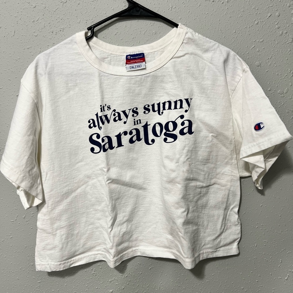 Champion White Crop Top Tee